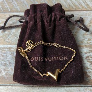 Louis Vuitton Gold Tone Essential V Bracelet